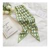 Pañuelo de seda largo y pequeño para mujer, banda para el pelo, doble cara, elegante, para bolso con lazo, pequeño, regalo de mano, pañuelo con lazo
