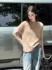 Suéter de Tricô com Gola Redonda Zhengqi Special Apparel para Mulheres, Novo Suéter de Mohair Outono/Inverno, Blusa de Estilo Solto e Casual