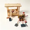 Casa de Bonecas Casa de Bonecas Transfronteiriça Cena em Miniatura Conjunto de Celeiro de Rena de Natal Modelo de Jardim Miniatura Fazenda