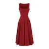 Vestido Blanco de Tirantes Finos para Mujer, Estilo Francés de Verano, Elegante Vestido para Mujer Petite, Ceñido a la Cintura, Adelgazante, Vestido Blanco Largo