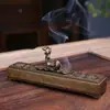 Porta-incenso Yilu vintage rico para uso doméstico, queimador de incenso de linha interna, caixa de incenso, porta-incenso de liga de sândalo, decoração de queimador de incenso
