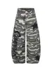 Pantalones de trabajo bordados con patchwork de camuflaje estilo americano transfronterizos, pantalones largos anchos de corte holgado de moda, pantalones vaqueros unisex