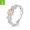 Anillo Original de Trébol de Cuatro Hojas de la Suerte Yinziyun Moda Europea y Americana Tendencia Anillo de Hoja de Cobre Platino Oro Rosa Joyería