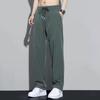 Pantalones de seda de hielo para hombre, de verano, finos, sueltos, rectos, con cintura holgada, de secado rápido, deportivos e informales.