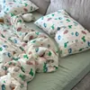 Sábana de Algodón Puro de Doble Capa de Grado A para Maternidad e Infancia, Amigable con la Piel, para Dormitorio de Estudiantes, Cama Individual Infantil, Sábana Ajustable y Funda de Edredón