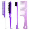 Pente de dentes largos para uso doméstico transfronteiriço, pente para cachear cabelo doméstico, pente de agulha de aço com cauda de rato, escova para borda de sobrancelha, pente de cabelo de plástico