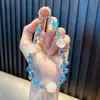 Contas que mudam de cor com luz ultravioleta corrente de celular chaveiro chaveiro de cristal corrente para pendurar pingente de bolsa pequena presente atacado