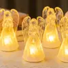 Transfronteiriço Novo LED Luminoso Anjinho Acrílico Cristal Anjo Enfeites Decoração de Natal Anjo Luz Noturna