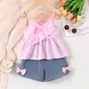 Top de Tirantes Irregulares de Cuadros Rosas, Jeans Vintage, Ropa de Playa Dulce y Fresca para Niñas, Nuevo de Verano Europeo y Americano Transfronterizo
