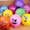 Balões de Látex Coloridos Mistos de 12 polegadas com Expressões, Balões de Barraca, Layout para Festa de Aniversário Infantil, Balões de Desenho Animado, Atacado