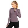 Ropa de Fitness Ajustada Europea y Americana Nueva con Cuello Alto y Media Cremallera, Aspecto Adelgazante, Chaqueta Deportiva, Ropa para Correr y Yoga para Mujer, Manga Larga Wa95