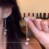 Aretes de borla de circonio de garra de alta calidad con aguja de plata 925 para mujer, temperamento de nicho de lujo ligero, aretes largos, aretes adelgazantes para rostro redondo