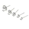 Base de Brinco de Pérola Banhada a Ouro 18K com Pino de Prata S925 com Pendente Vazio Prata Joias Acessórios Componente de Brinco DIY A01