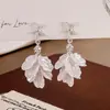 Brincos Estrela do Mar Pétala de Concha Branco Frio para Mulheres Nicho de Luxo Exquisite Quadrado/Redondo Afinando Joia de Orelha Atacado
