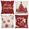Fronha Temática de Natal da Amazon Fronha de Linho Estampada com Boneco de Neve de Natal Capa de Almofada de Carro Suporta Personalização