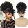 Pelucas Europeas y Americanas al por Mayor de Fábrica para Mujeres, Nuevas Extensiones de Cabello Europeas y Americanas Esponjosas y Voluminosas con Flequillo, Extensiones de Cabello Afro Pequeño Rizado