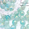 Grânulos de vidro imitação de Jade 10mm feitos à mão, degradê bicolor, redondos, material para DIY, acessórios para pulseira, colar, brincos