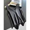 2026 Acetato Brilhante Emagrecedor Sem Mangas Camiseta Casual Top Curto Camisa Base Atacado H02HT80578