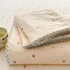 Sábana de algodón nube estampada fresca y sencilla con ribete de encaje, juego de tres piezas para dormitorio principal del hogar o dormitorio de estudiante, incluye sábana y funda de almohada