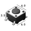 Ventas Directas de Fábrica 6*6 Smd 4.3-20 Altura 4 Pines Vertical Pequeño Micro Botón Táctil Ecológico