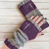 Guantes de Punto Cálidos y de Moda para Mujer de Otoño e Invierno, Guantes Cálidos para Exteriores de Medio Dedo con Hilo Acrílico y Diseño de Bloques de Color, Transfronterizo