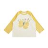Wurib uma menina outono novo digital impresso top bebê contraste manga raglan moda dos desenhos animados T-shirt maré