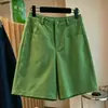 [Cinco Colores] Novedad Verano 2026 Pantalones Finos de Cinco Puntos para Mujer Rectos de Pierna Ancha Shorts Casuales