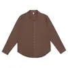 Roupa Masculina Muqiu Lyocell Corte Relaxado Gola Cubana Manga Longa Camisa Masculina Solta Casual Gola Lapela Jaqueta Camisa