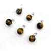 Venta al por mayor del fabricante Piedra Natural Cristal Ágata Piedra Natural Bola Redonda de 14 mm Colgante Simple Accesorios para Joyería DIY Artículo
