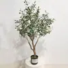 Árvore de Oliveira Artificial Estilo Nórdico para Decoração de Chão de Sala de Estar, Árvore Falsa para Paisagismo de Pátio, Planta Artificial Verde para Paisagismo, Decoração de Planta em Vaso
