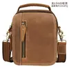 Moderna Vaca Nuevo Europeo y Americano Retro Cuero Genuino Bolso de Hombro para Hombre Multicapa Exterior Casual Bolso Cruzado Cuero Crazy Horse Riñonera