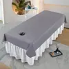 Sábana a prueba de polvo e impermeable para cama de belleza, transpirable y amigable con la piel, sábana para cama de salón de belleza, cubierta para cama de masaje con agujero abierto, cama individual