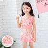 Maiô de Uma Peça com Saia para Meninas, Conjunto de Três Peças Estudantil Infantil, P, M e G, Moda Praia Biquíni Princesa Infantil, Atacado Fabricante