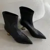 Botines Sexy de Tacón de Aguja Estilo Coreano Elásticos Ajustados para Mujer 2026 Otoño Nueva Moda Versátiles de Punta Tacón Alto