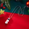 Diseño Creativo Europeo y Americano Colgante de Muñeco de Nieve Blanco Collar Cadena para Suéter de Niñas Navidad Dibujos Animados Lindo Sencillo
