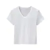 Camiseta de Manga Corta Ajustada [Lino Cara Sonriente] con Cuello Redondo, de Lyocell Tencel, para Mujer, Fresca y Versátil para el Verano