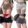 Pantalones AliExpress estilo americano con forma de Spice Girl Cintura alta Elásticos Ajustados Corte ceñido Shorts deportivos casuales Hot pants