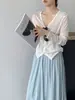 Jiang Chi Verão Sensação Fresca Proteção Solar~100 Liocel Fino Respirável Estilo Preguiçoso Cardigan Cover-up 155