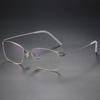 Armazón de Gafas Cuadrado de Aleación de Titanio para Negocios con Cara Grande para Miopía Armazón para Gafas de Hombre y Mujer Armazón de Gafas de Moda sin Tornillos Armazón Simple