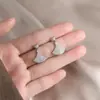 Pendientes de Plata de Ley S925 de Alta Calidad Lujo Ligero Elegantes Elegantes Pendientes de Arete Pequeño Pendientes de Abanico Brillantes Exquisitos con Circonia Completa