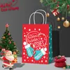 Nueva Bolsa de Regalo de Navidad Bolsa de Papel para Envolver Regalos Sorpresa Bolsa de Regalo para Fiesta Navideña Bolsa de Tote de Papel Kraft