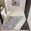 Alfombra de Puerta Geométrica de Terciopelo Cristal de Lujo Ligero Simple Alfombrilla para Pies para Pasillo de Sala de Estar de Hotel