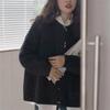 Cárdigan Suéter de Cuello Redondo con Botones de Cuerno 2025 para Mujer, Otoño e Invierno, Super Elegante, Estilo Holgado y Relajado, Top de Punto con Cuello Solapa
