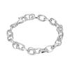 S2041 Pulsera de Cadena Texturizada Minimalista Estilo Coreano Combinable Plata Esterlina S925 Oro Blanco Hecha a Mano Laminada para Mujer