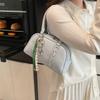 Bolsa de mão feminina de alta qualidade, nova moda popular de 2025, bolsa de travesseiro, grande capacidade, bolsa de ombro para viajante, bolsa axilar