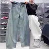 Jeans Banana Machete Europeu Plus Size Feminino Primavera e Verão Menina Cheinha Silhueta Pera Calça Sickle Slim Calça Dad Wide-Leg Solta
