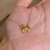 Novo Colar Pequeno com Laço Escovado Banhado a Ouro 18K Estilo Chinês para Mulheres, Corrente para Clavícula de Moda de Luxo Leve de Nicho