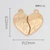 Accesorios Minimalistas DIY Colgante de Corazón Empalmado para Pareja Joyería Galvanizada de Aleación Collar Pulsera Colgante Individual Encanto Pequeño