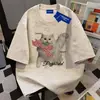 Camiseta de Manga Corta 100% Algodón Shibori Japonés para Hombres y Mujeres, Diseño de Viaje de Verano, Holgada y Adelgazante, Cuello Redondo, Top para Pareja
