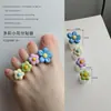 Separador de unhas de silicone anti-arranhões, separador de unhas floral fofo e fresco, separador de unhas de flor de cerejeira